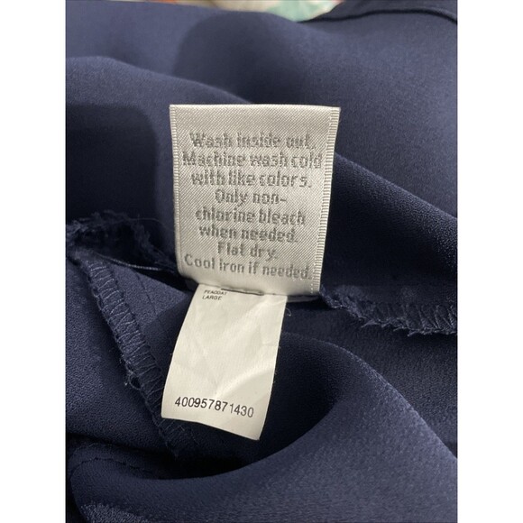 Lauren Conrad Large Blue Lace Detail Blouse Lightweight Feminine Romantic - Picture 14 of 15